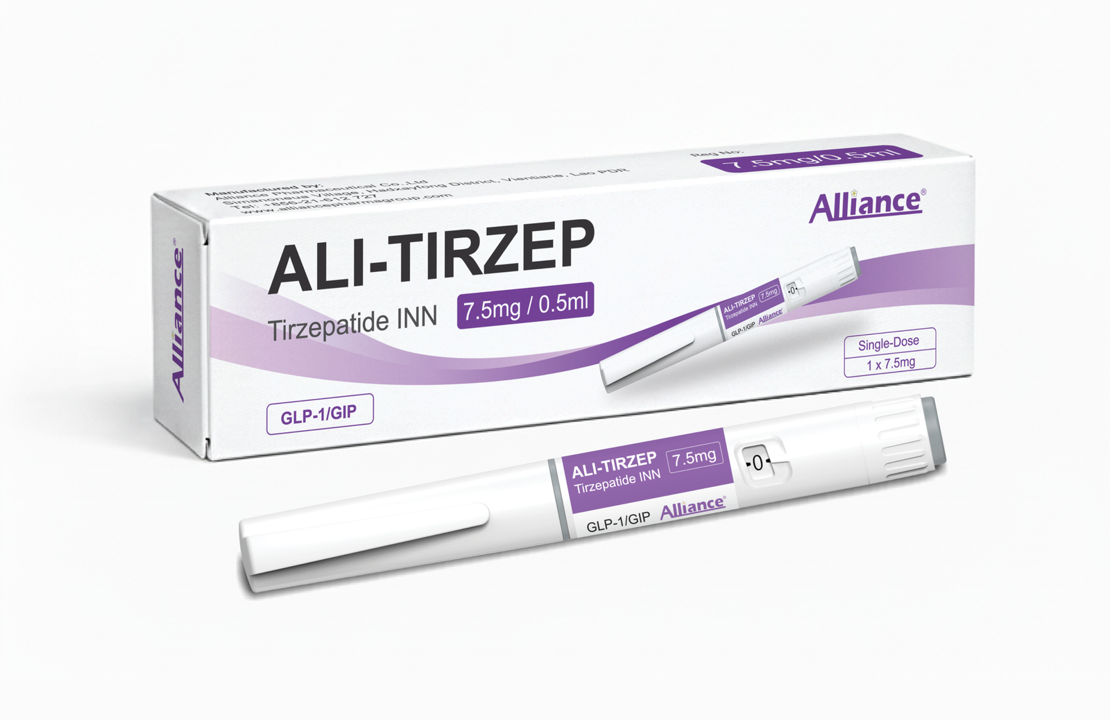 联合品牌ALI-TIRZEP替尔泊肽替西帕肽单剂量自动笔减肥针7.5mg
